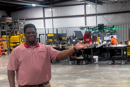 Cameron Rogers at Gresco UAS (an unmanned aircraft systems business that provides drone equipment and accessories, fleet management, and training), starting up drones and getting them ready for customers.